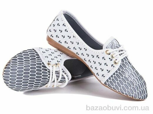 Selena Балетка сетка якорь белый, 65.00, 8, 36-40